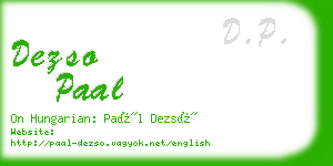 dezso paal business card